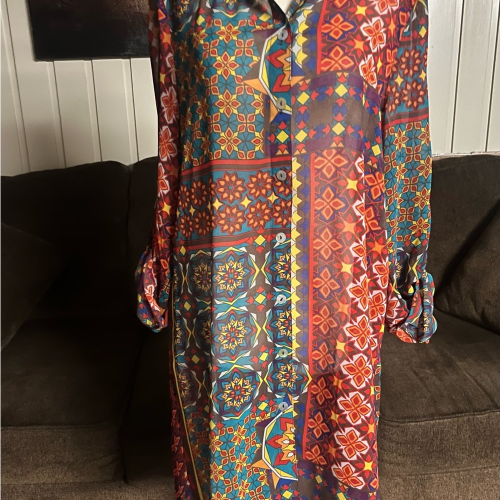 Multiples~Vintage Tunic Blouse Size Medium W/ Mandala Design (New W/Tags) - Picture 6 of 15